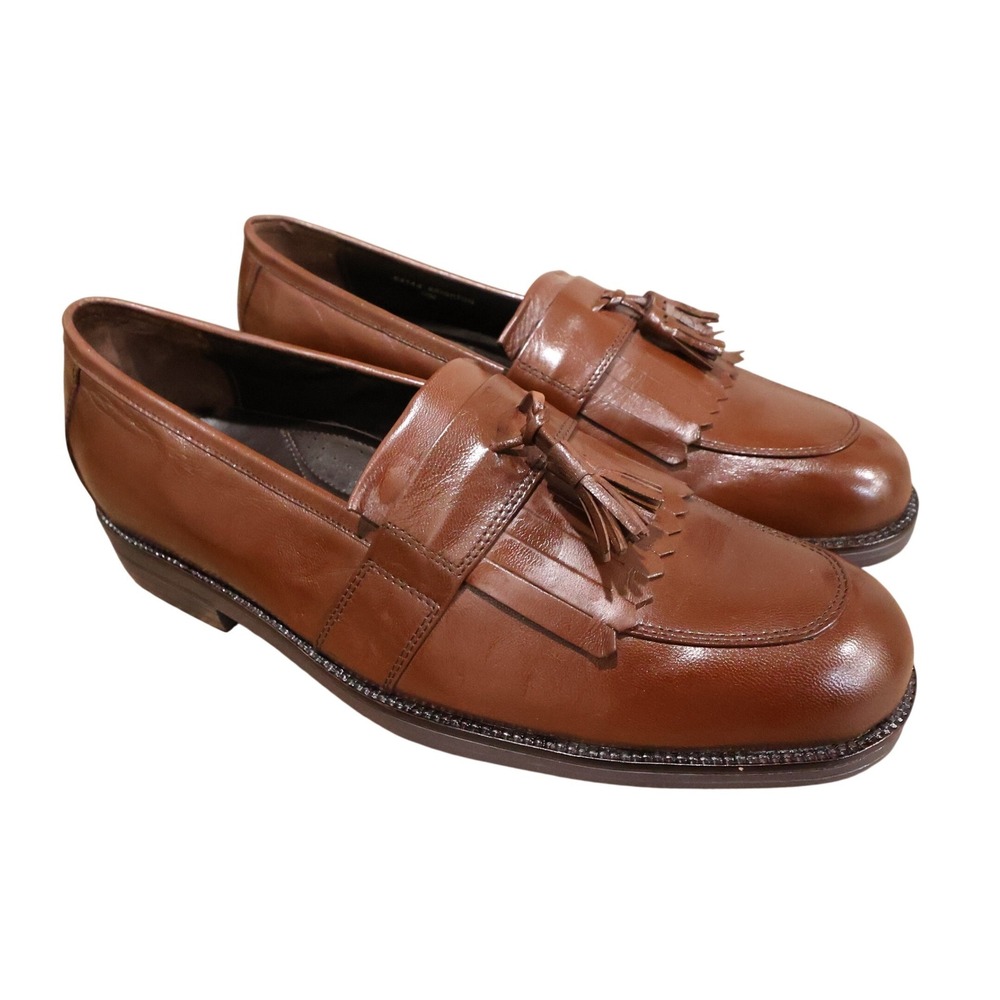 French Shriner Brighton Tassel Loafers Mens‎ 13 Tan Excellent Leather Kiltie